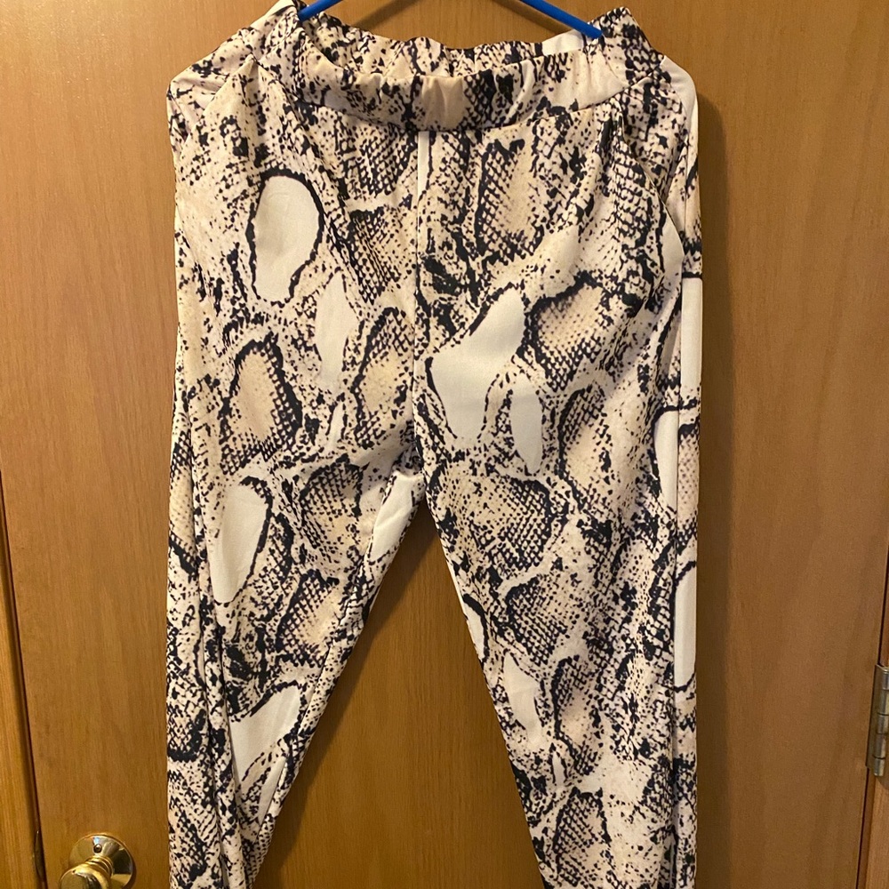 Snake skin pattern jump suit